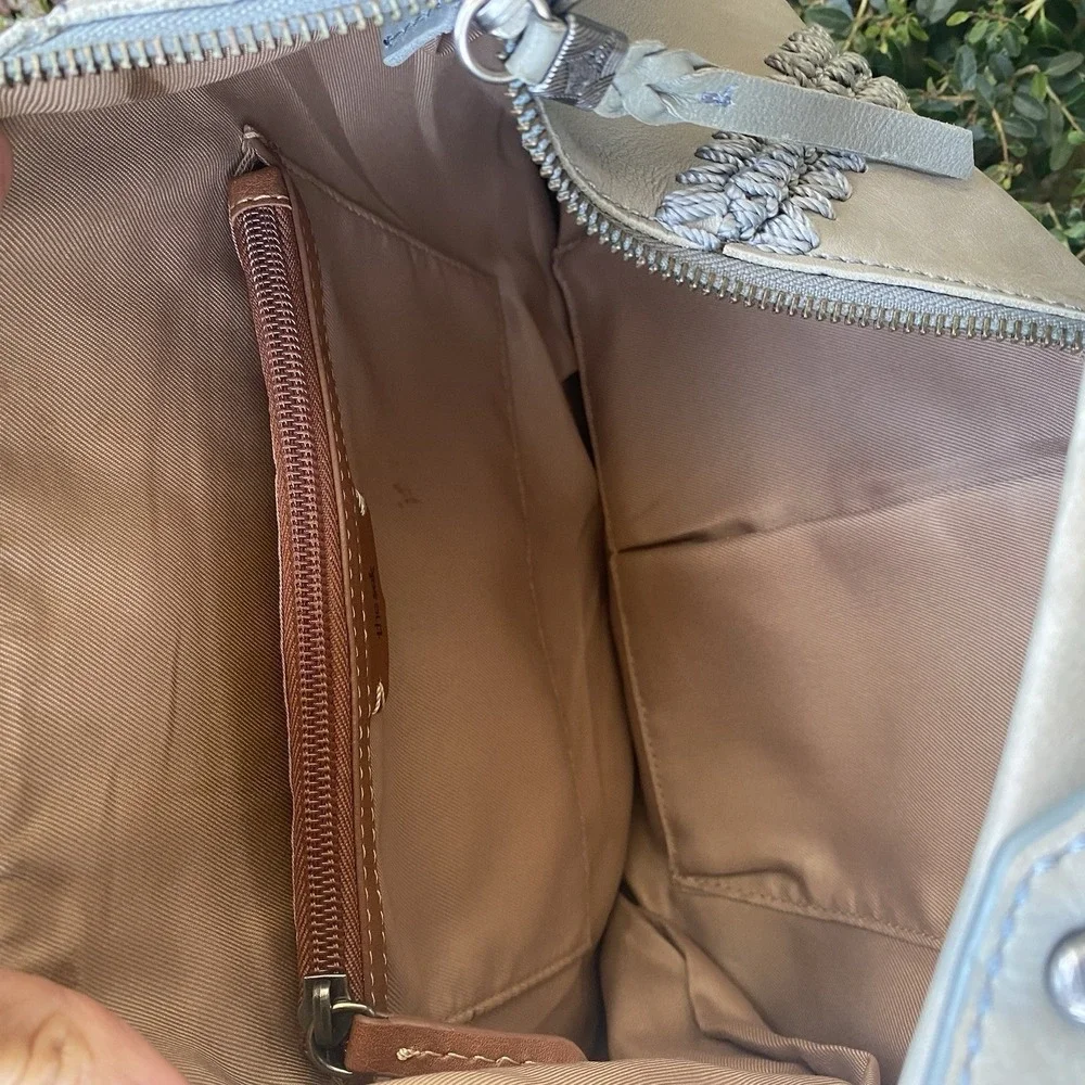 The Sak Sequoia Hobo‎ Purse Slate Crochet Leather Handbag